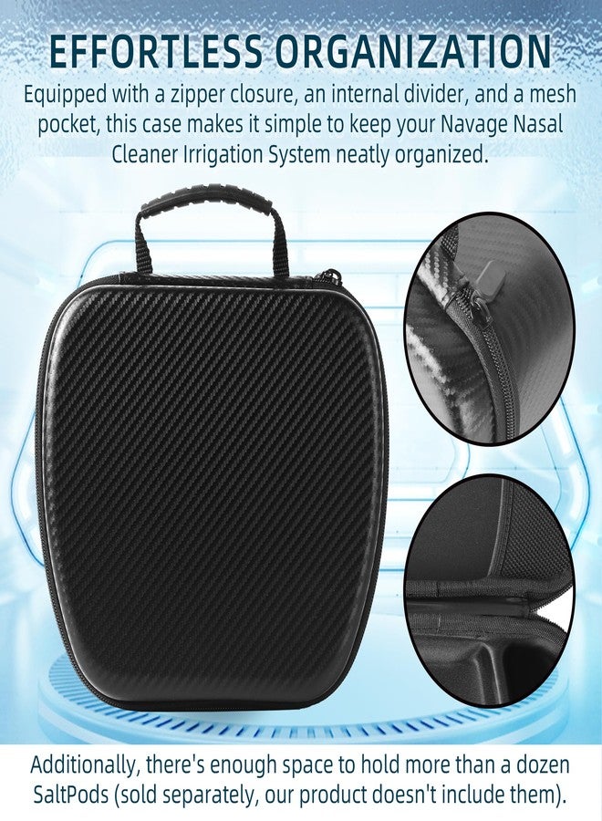 Calvana Travel Case Compatible with the Navage Nasal Irrigation System, Scratch-Resistant Organizer for Nose Cleaner & 12 SaltPods, Black, 9" x 7.75" x 4.25" (Nose Cleaner & SaltPods Not Included) - Image 5